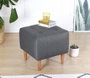 Atelier Del Sofa Puf de Terciopelo Gris - Confort, Estilo y Durabilidad con Patas de Madera. Dimensiones 43x43x43 cm